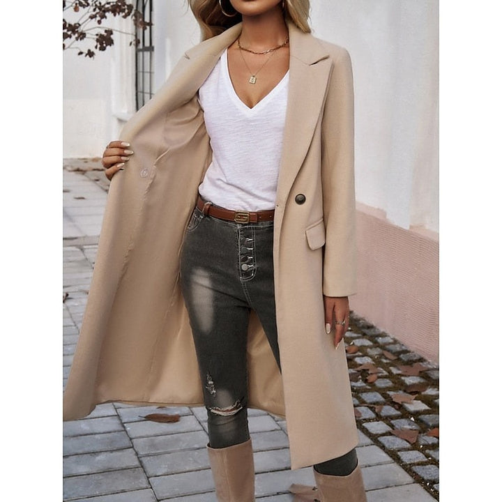 Ombeline — Manteau Long Femme Revers Larges Poches Droit, Nelly Boutique — image 14