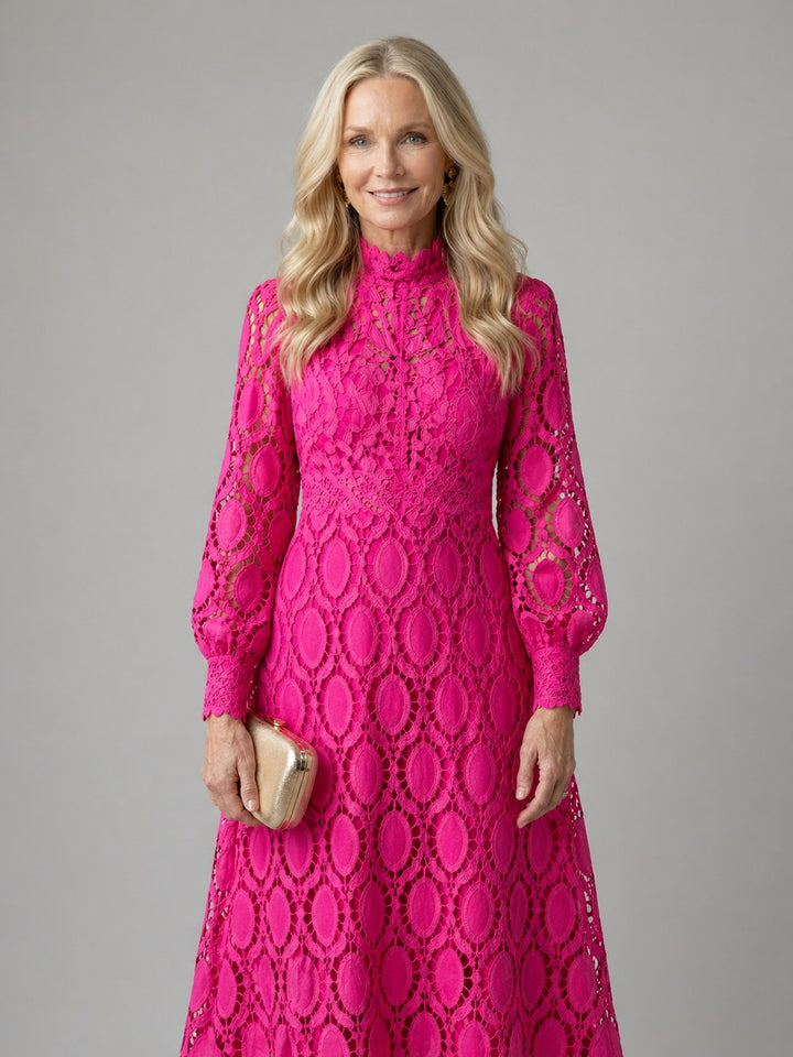 Ophélie — Robe Dentelle Femme Longue Col Montant, Nelly Boutique — image 4