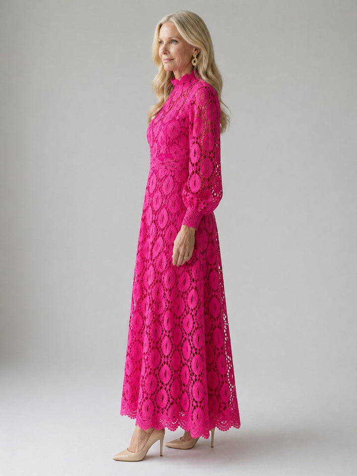 Ophélie — Robe Dentelle Femme Longue Col Montant, Nelly Boutique — image 5
