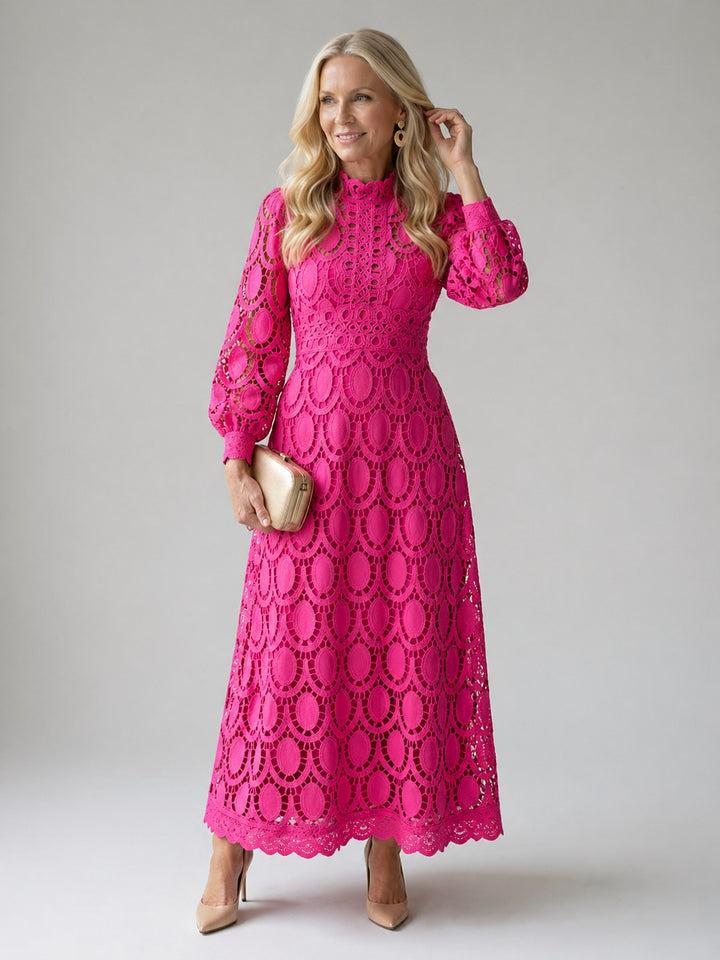 Ophélie — Robe Dentelle Femme Longue Col Montant, Nelly Boutique — image 7