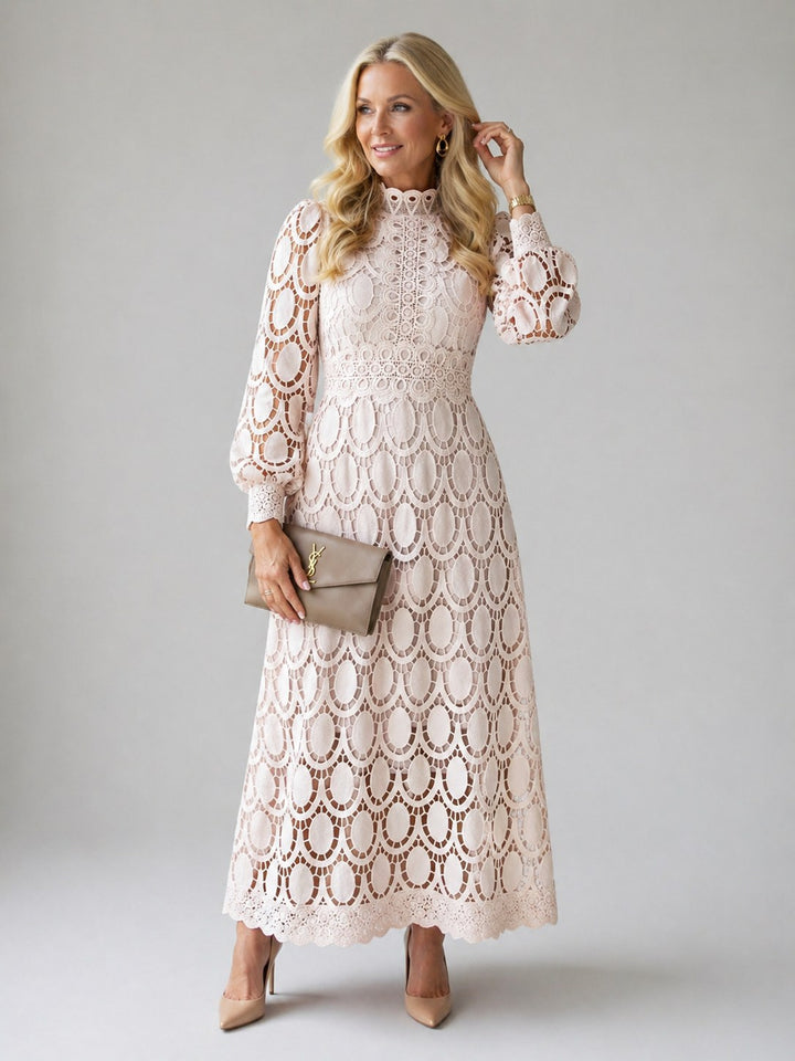 Ophélie — Robe Dentelle Femme Longue Col Montant, Nelly Boutique — image 8