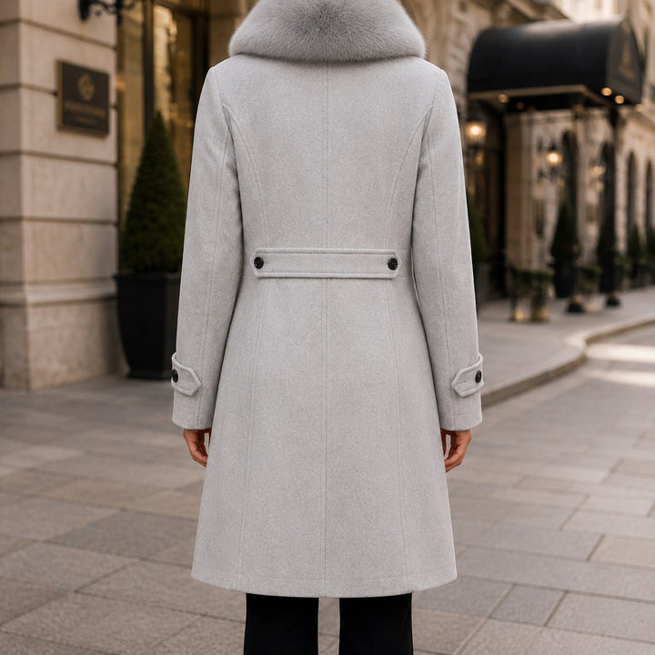 Pascale — Manteau Hiver Femme Long Col Fourrure Croisé, Nelly Boutique — image 3