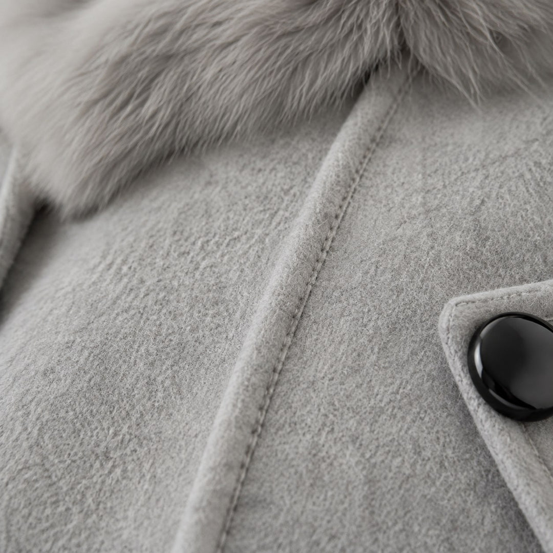 Pascale — Manteau Hiver Femme Long Col Fourrure Croisé, Nelly Boutique — image 4