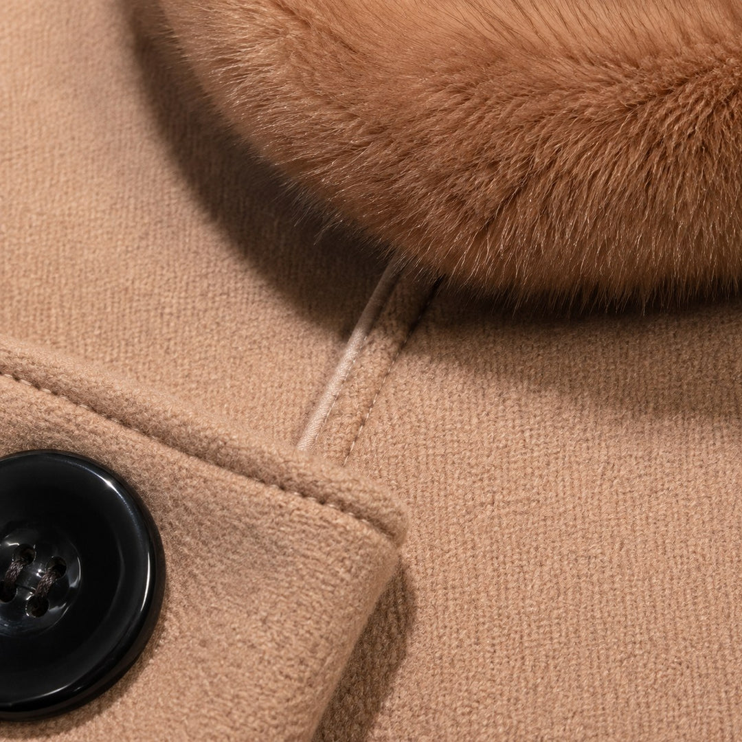 Pascale — Manteau Hiver Femme Long Col Fourrure Croisé, Nelly Boutique — image 8
