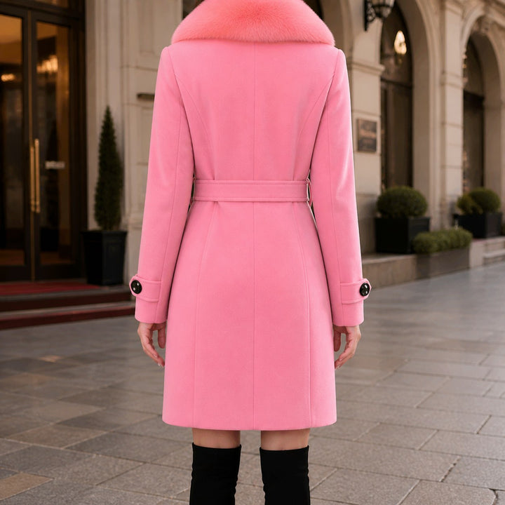 Pascale — Manteau Hiver Femme Long Col Fourrure Croisé, Nelly Boutique — image 22