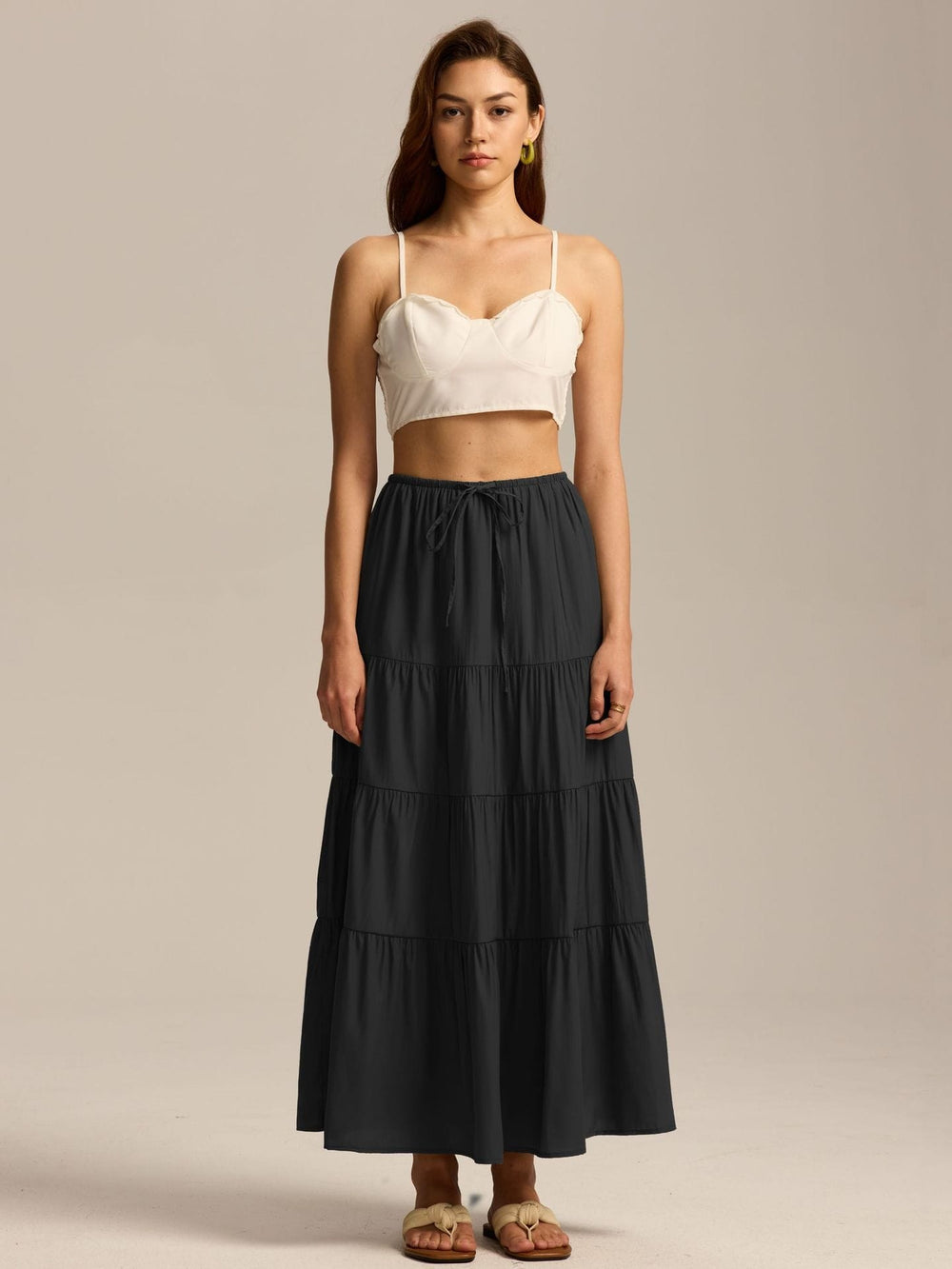 Paulette — Jupe Femme Longue Volants Taille Haute Coton, Nelly Boutique — image 2