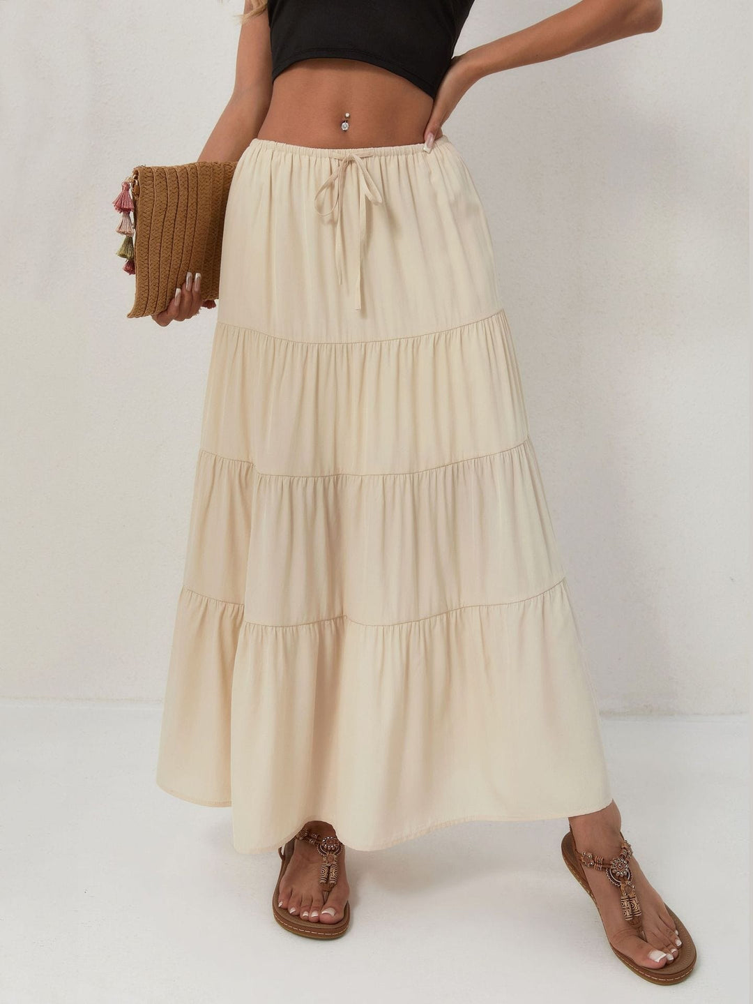 Paulette — Jupe Femme Longue Volants Taille Haute Coton, Nelly Boutique — image 6