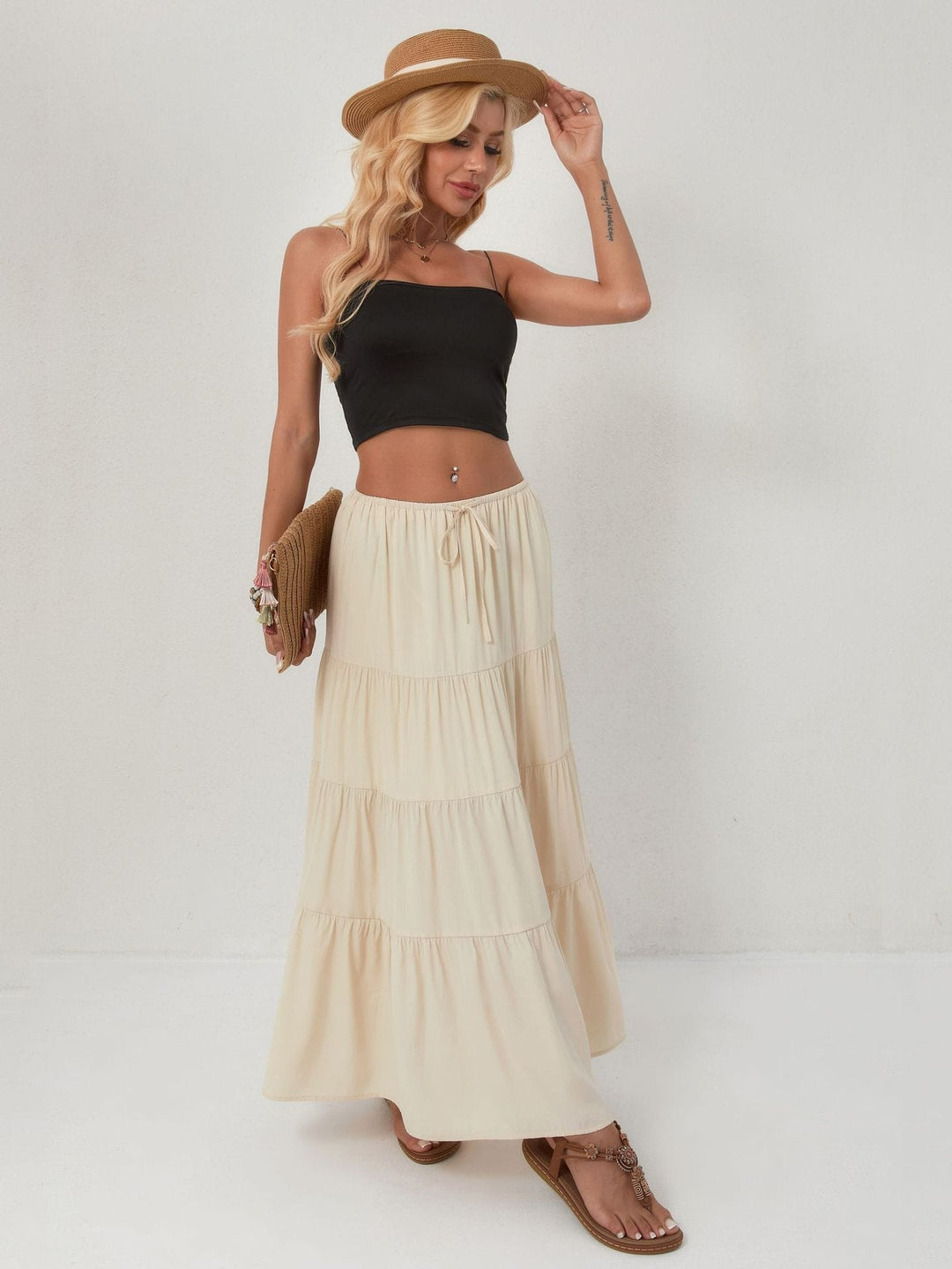 Paulette — Jupe Femme Longue Volants Taille Haute Coton, Nelly Boutique — image 7