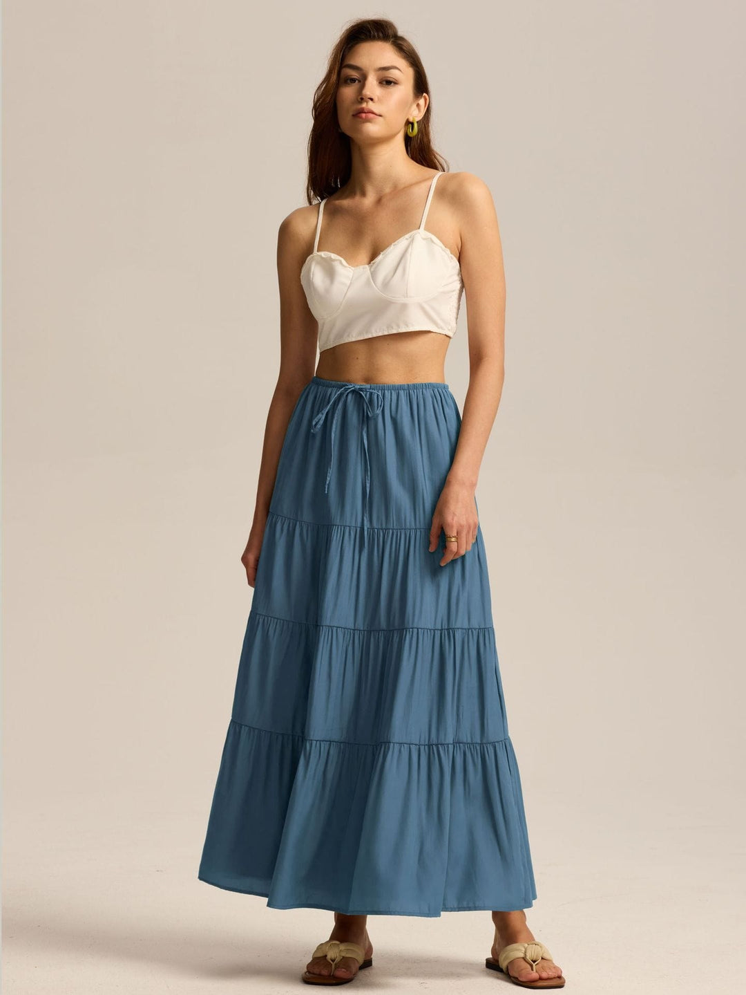 Paulette — Jupe Femme Longue Volants Taille Haute Coton, Nelly Boutique — image 21