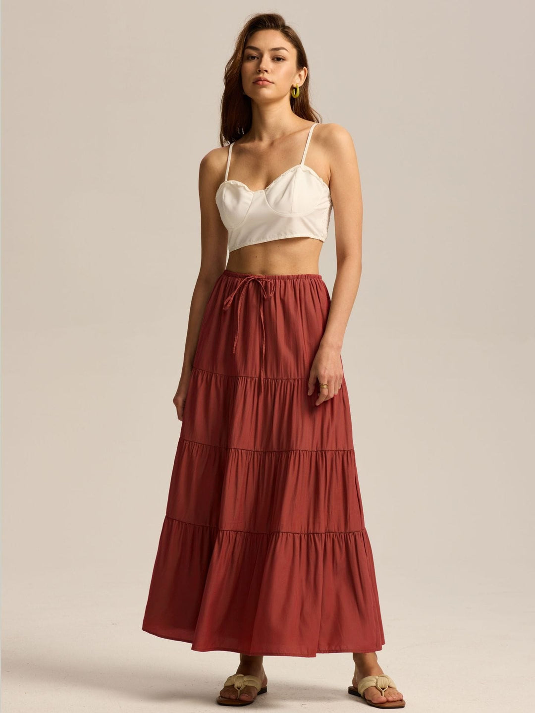 Paulette — Jupe Femme Longue Volants Taille Haute Coton, Nelly Boutique — image 29