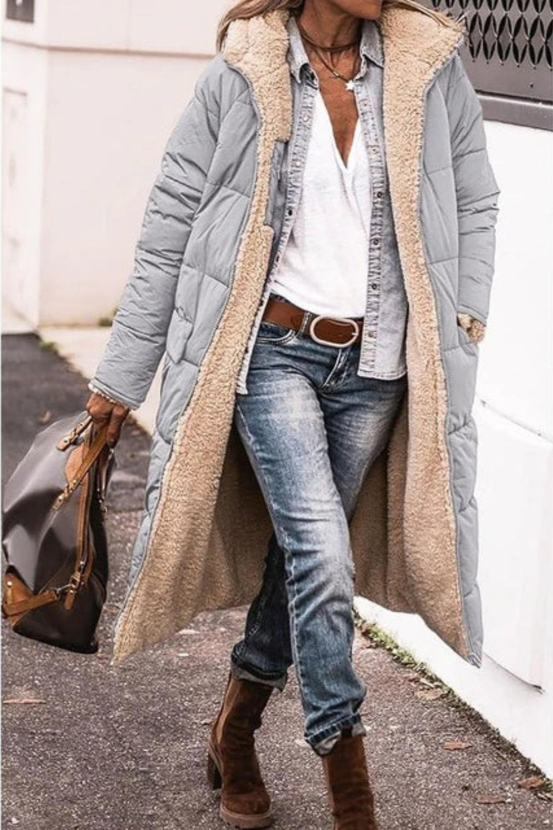 Régine — Manteau Hiver Femme Long Réversible Doublé Mouton, Nelly Boutique — image 1