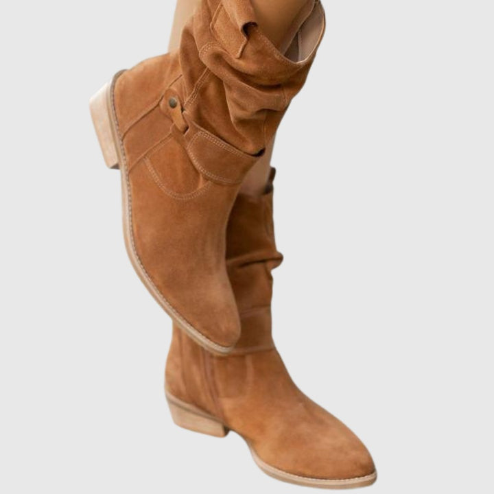 Roseline — Bottines en Daim Femme Zip Bride Talon Carré, Nelly Boutique — image 3