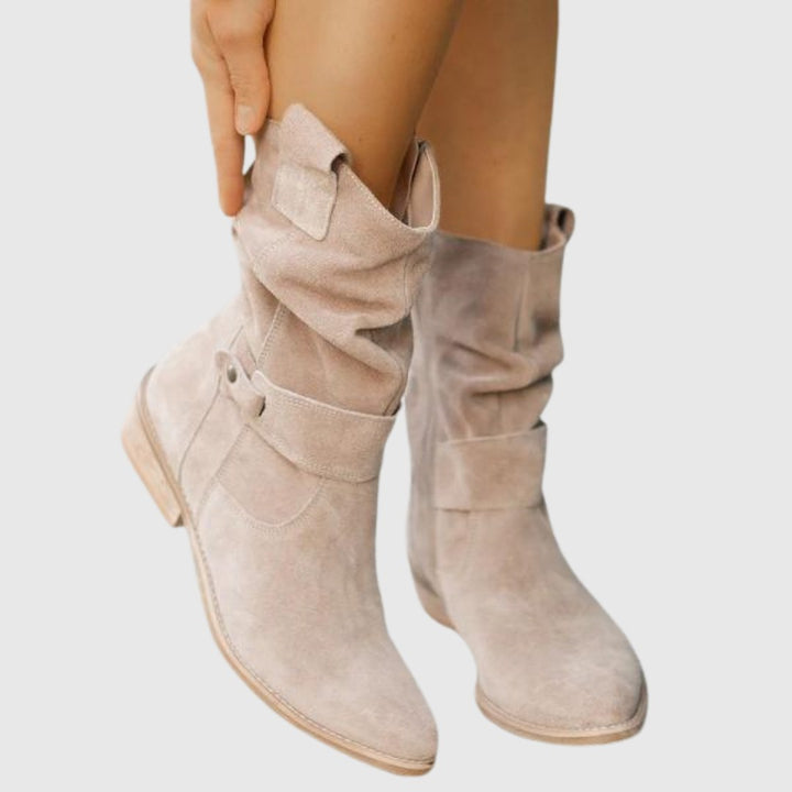 Roseline — Bottines en Daim Femme Zip Bride Talon Carré, Nelly Boutique — image 5