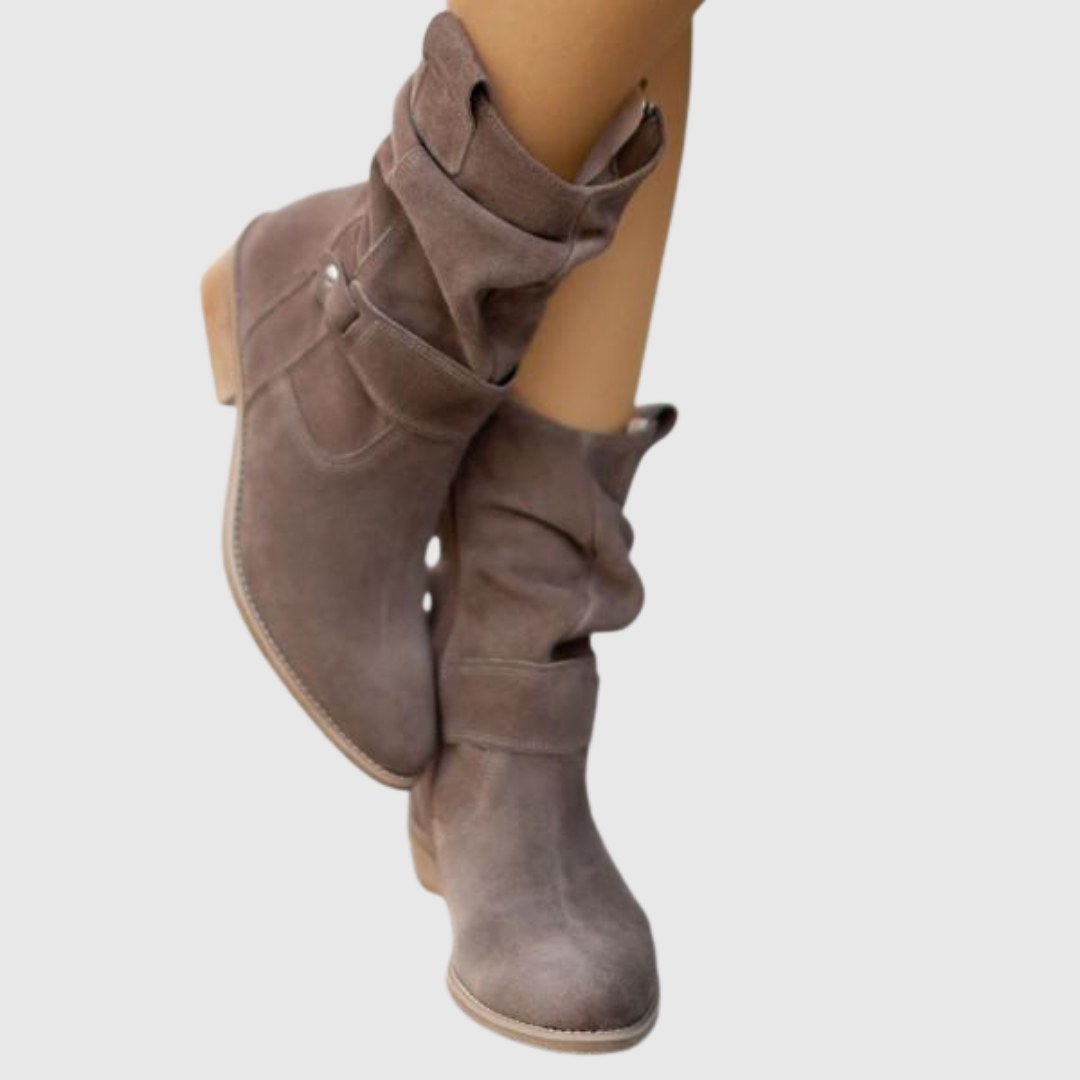 Roseline — Bottines en Daim Femme Zip Bride Talon Carré, Nelly Boutique — image 8