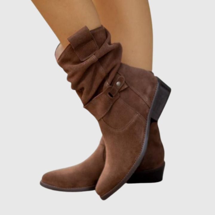 Roseline — Bottines en Daim Femme Zip Bride Talon Carré, Nelly Boutique — image 10