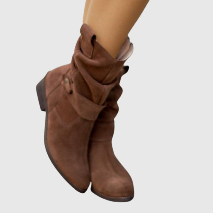 Roseline — Bottines en Daim Femme Zip Bride Talon Carré, Nelly Boutique — image 11