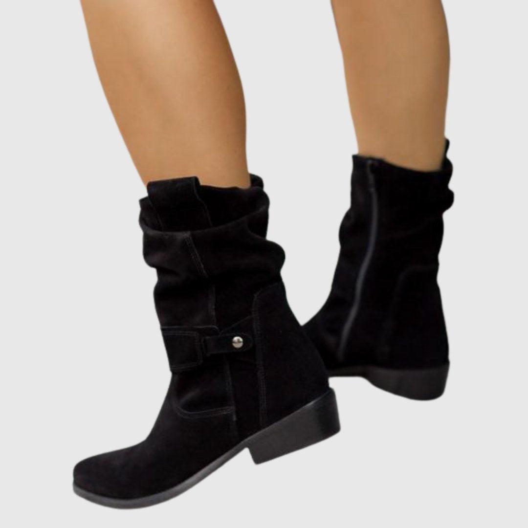 Roseline — Bottines en Daim Femme Zip Bride Talon Carré, Nelly Boutique — image 13