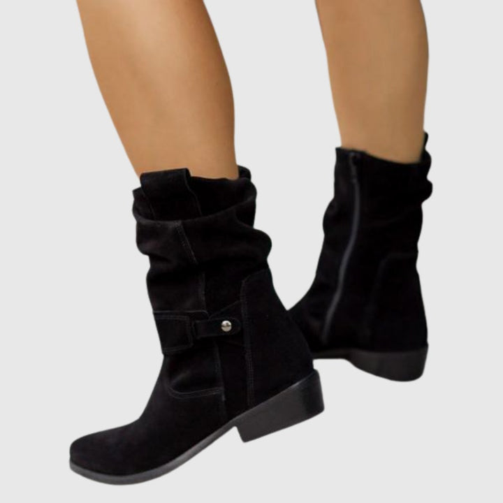 Roseline — Bottines en Daim Femme Zip Bride Talon Carré, Nelly Boutique — image 13