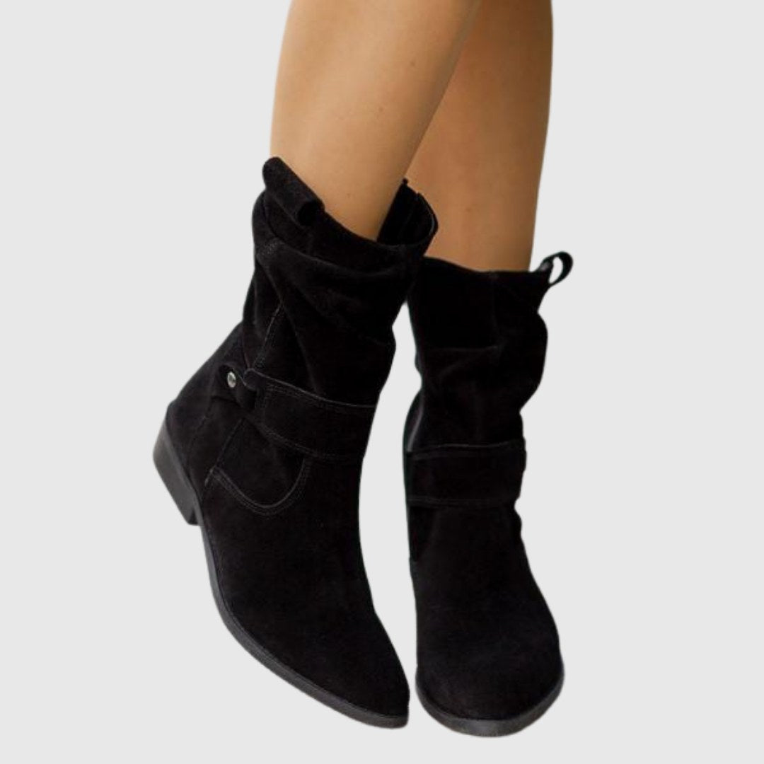 Roseline — Bottines en Daim Femme Zip Bride Talon Carré, Nelly Boutique — image 14