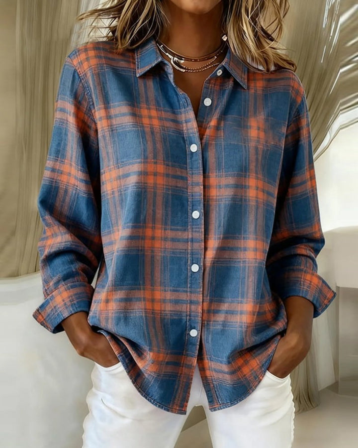 Rosine — Chemise à Carreaux Femme Boutonnée Coupe Droite, Nelly Boutique — image 1