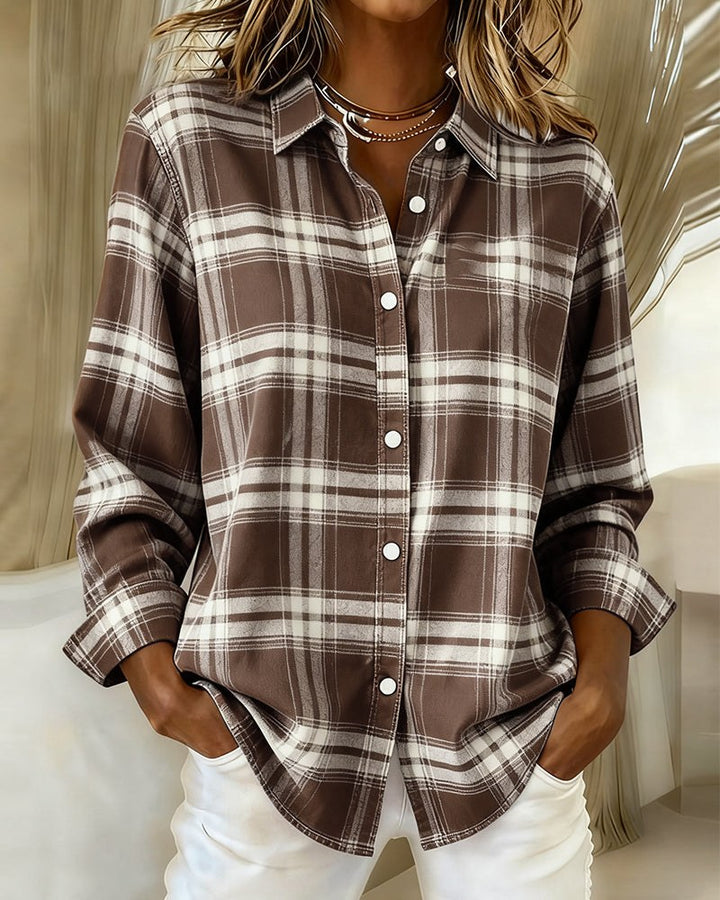 Rosine — Chemise à Carreaux Femme Boutonnée Coupe Droite, Nelly Boutique — image 10