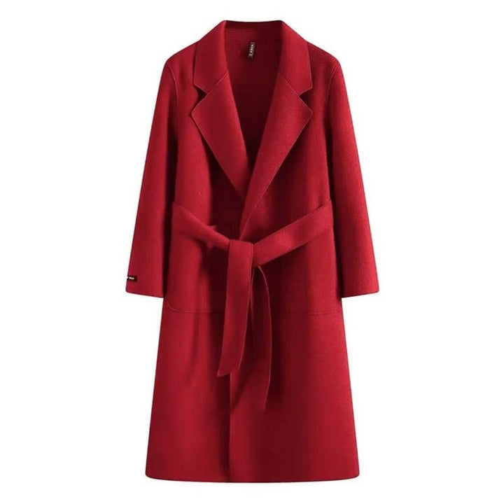 Sidonie — Manteau Rouge Femme Laine Long Ceinturé, Nelly Boutique — image 6