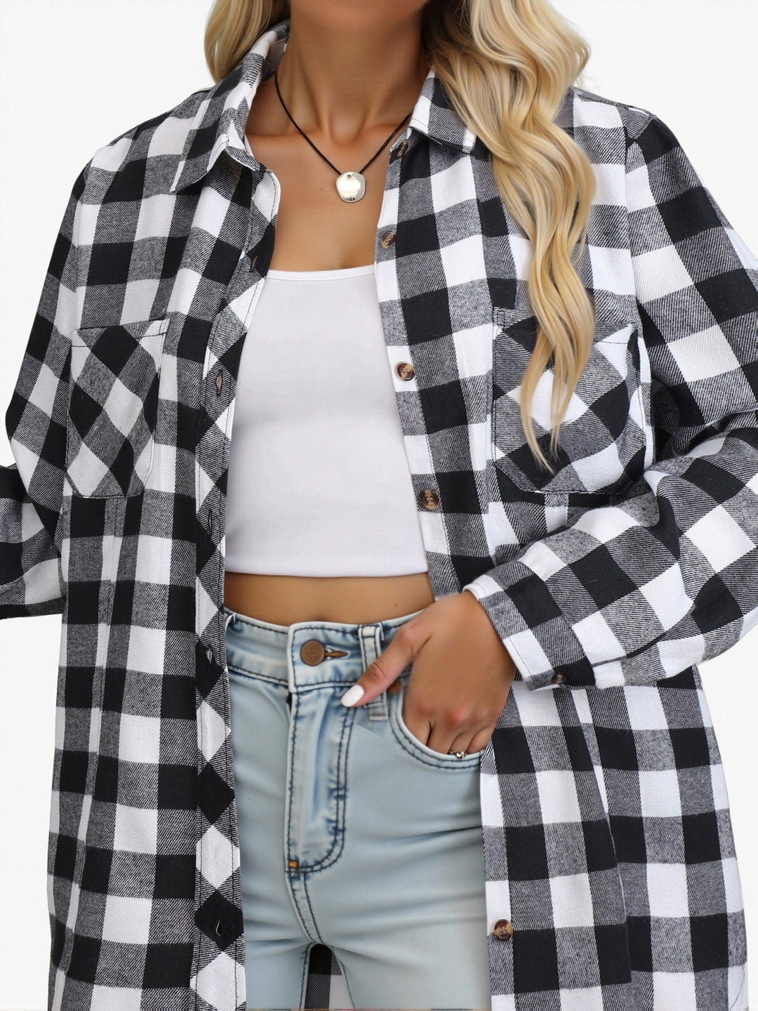Solange — Chemise à Carreaux Femme Flanelle Coupe Ample, Nelly Boutique — image 12