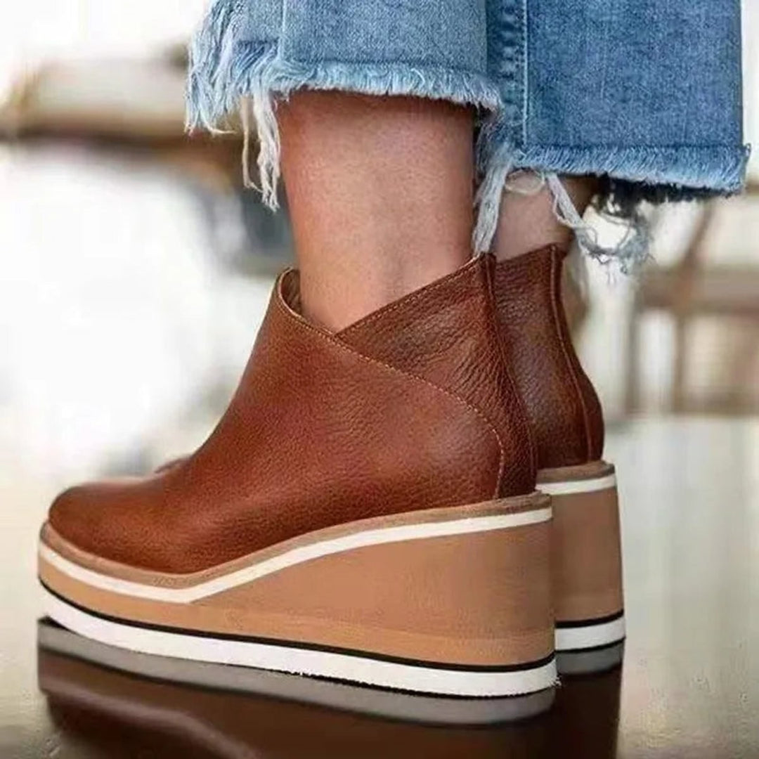 Sylvie — Bottines Compensées Femme Plateforme Zip Souple, Nelly Boutique — image 7