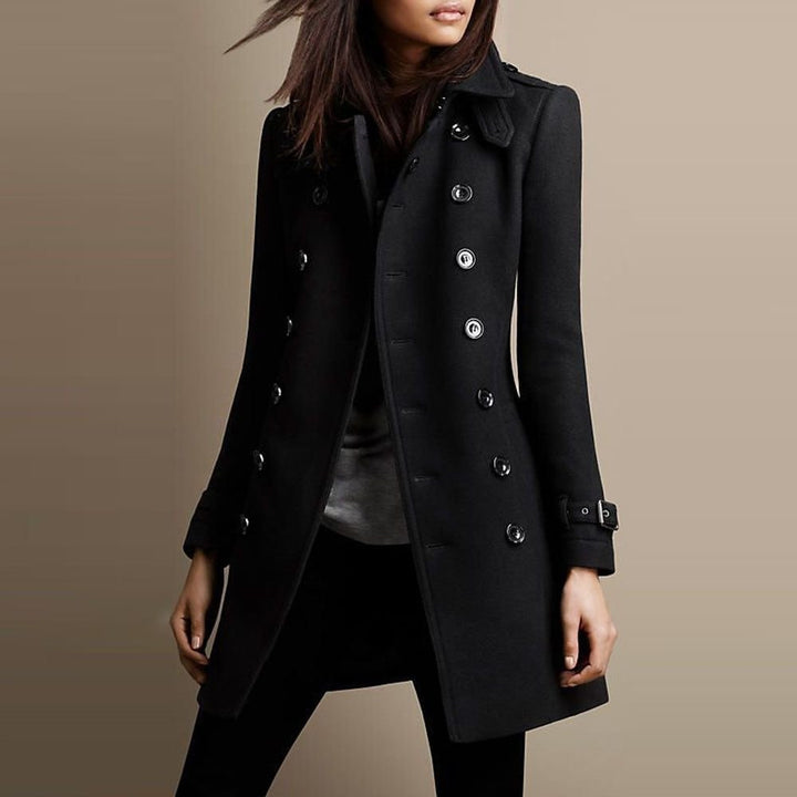 Valentine — Manteau Hiver Femme Cintré Mi Long Col Montant, Nelly Boutique — image 3