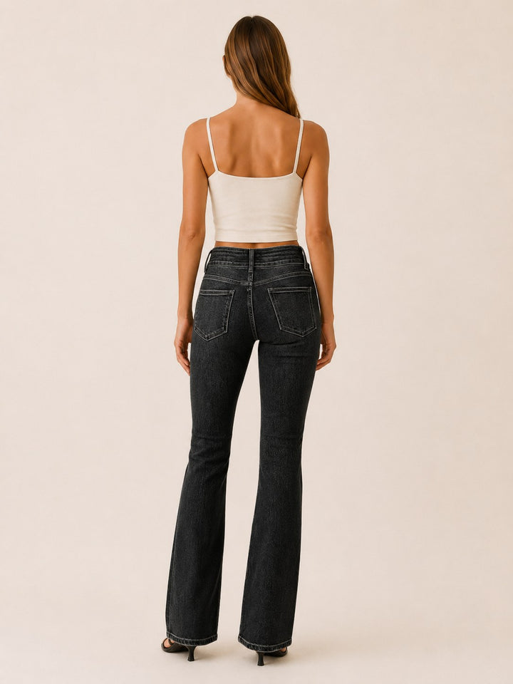 Valérie — Jean Bootcut Femme Taille Haute Double Bouton, Nelly Boutique — image 2