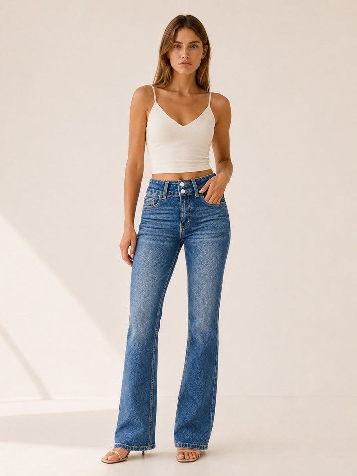 Valérie — Jean Bootcut Femme Taille Haute Double Bouton, Nelly Boutique — image 5