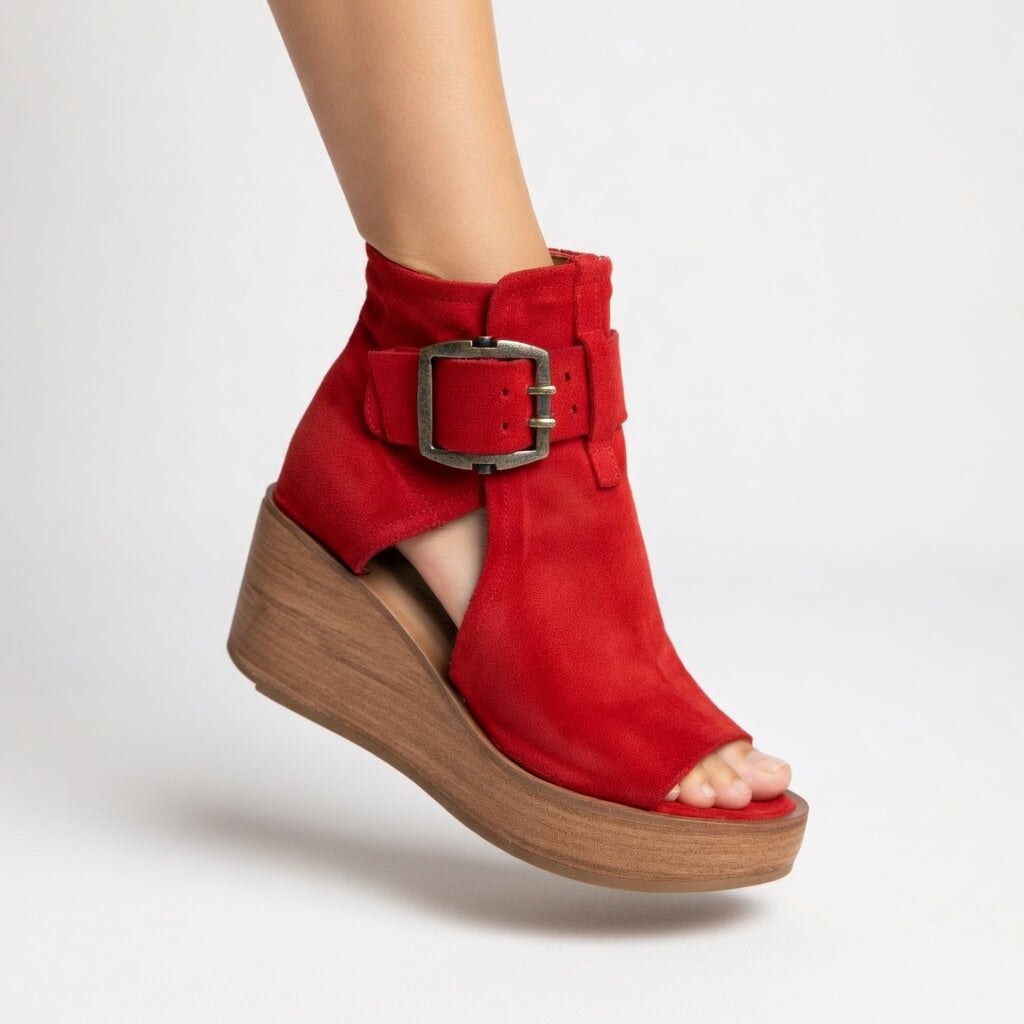 Victoire — Bottines Compensées Femme Plateforme Ouvertes, Nelly Boutique — image 1