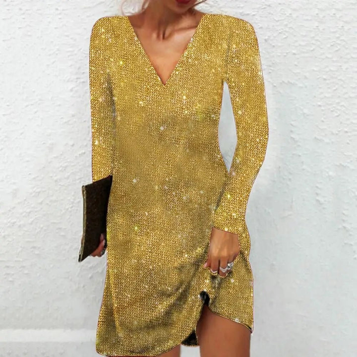 Violette — Robe Sequin Femme Courte Col V, Nelly Boutique — image 3