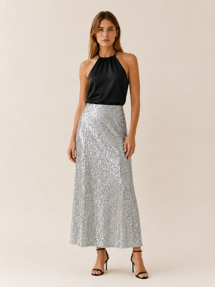 Zélie — Jupe à Paillette Femme Longue Taille Élastique, Nelly Boutique — image 8