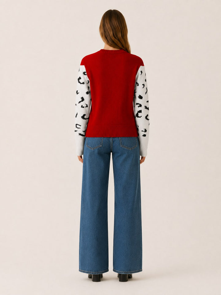 Zoé — Pull Jacquard Femme Motif Léopard Col Rond, Nelly Boutique — image 2