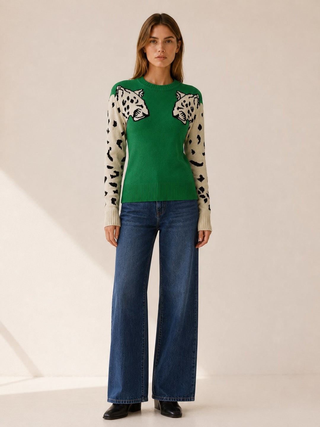 Zoé — Pull Jacquard Femme Motif Léopard Col Rond, Nelly Boutique — image 6